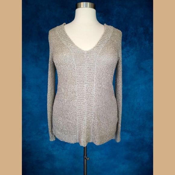 NWT Jack by BB Dakota Gold Lace Up Sweater Medium - Picture 1 of 8